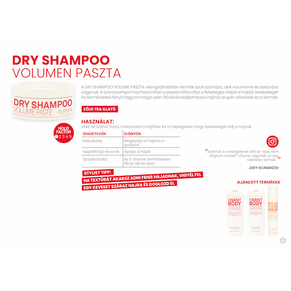 Kép 2/2 - Dry Shampoo - krém-szárazsampon, volumennövelő porral  85 gr