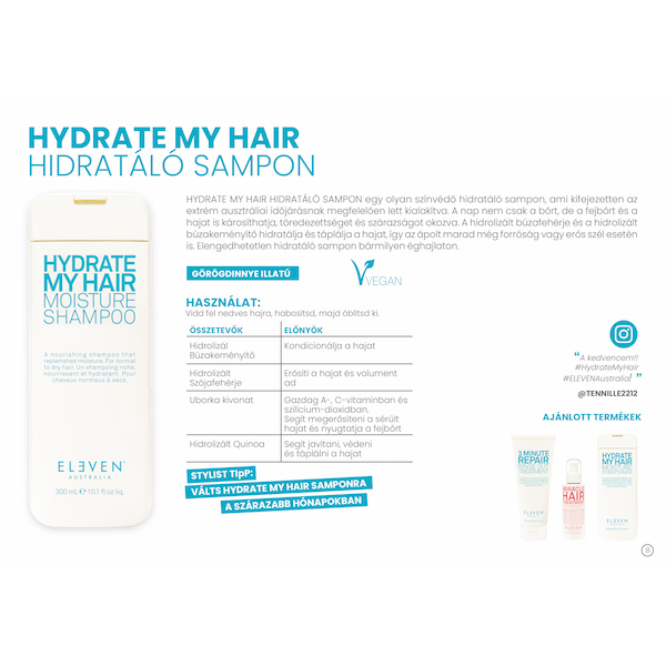 Kép 2/2 - Hydrate My Hair - szulfátmentes, parabénmentes hidratáló sampon 300 ML