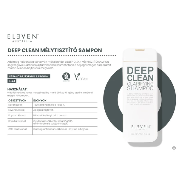 Kép 2/2 - Deep Clean - szulfátmentes, parabénmentes mélytisztító sampon 300ml
