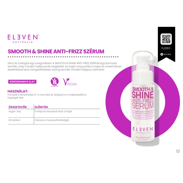 Kép 2/2 - Smooth & Shine Anti-Frizz hajvégápoló argán olaj 60 ML