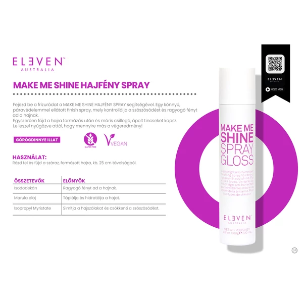 Kép 2/2 - Make Me Shine - hajfény és szöszösödésgátló spray 200 ml környezetkímélő hajtógázas