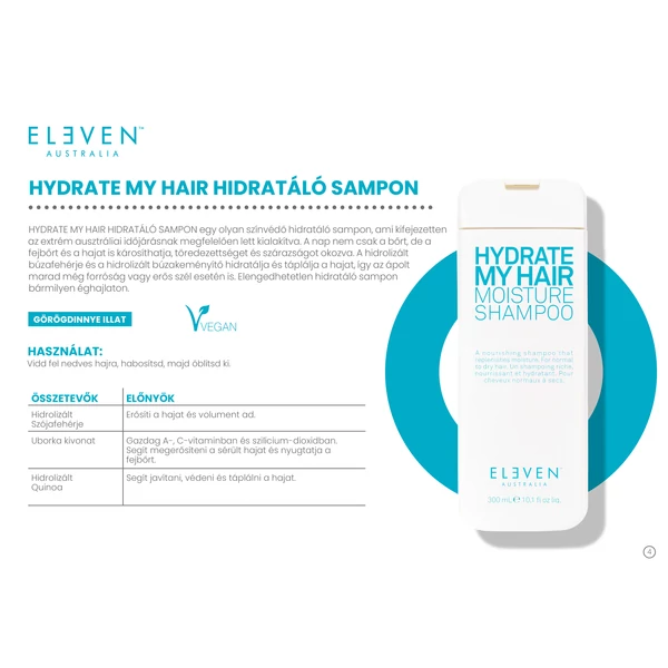 Kép 2/2 - Hydrate My Hair - szulfátmentes, parabénmentes hidratáló sampon 300 ML
